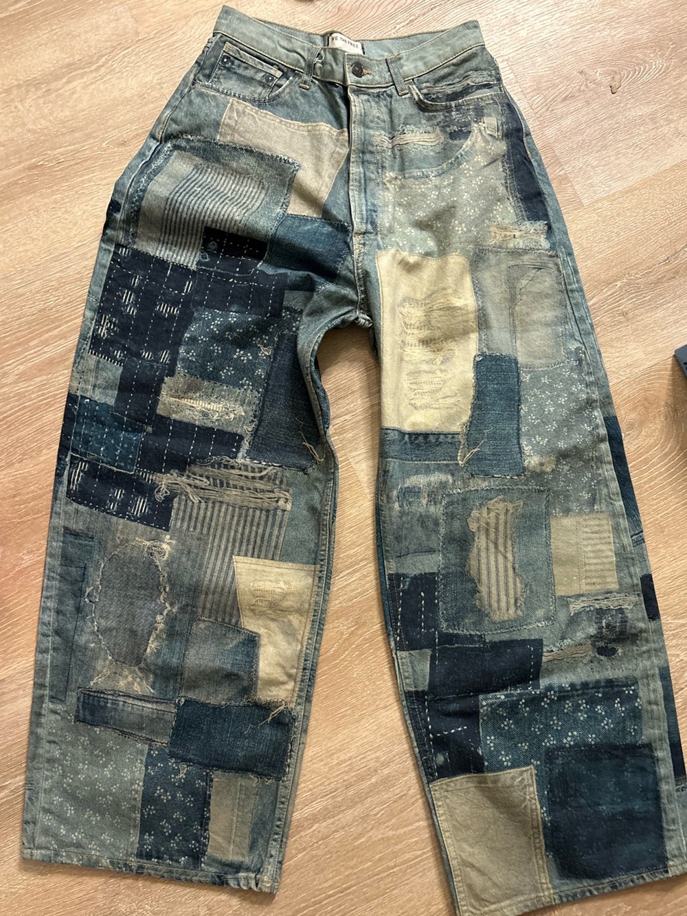 We The Free Illusions High Waisted Relaxed Patchwork Jeans